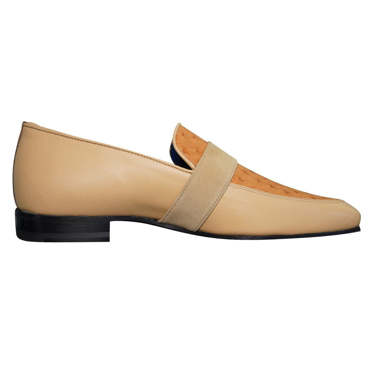 Tuscan Ostrich Monk Rose Gold Loafer-7