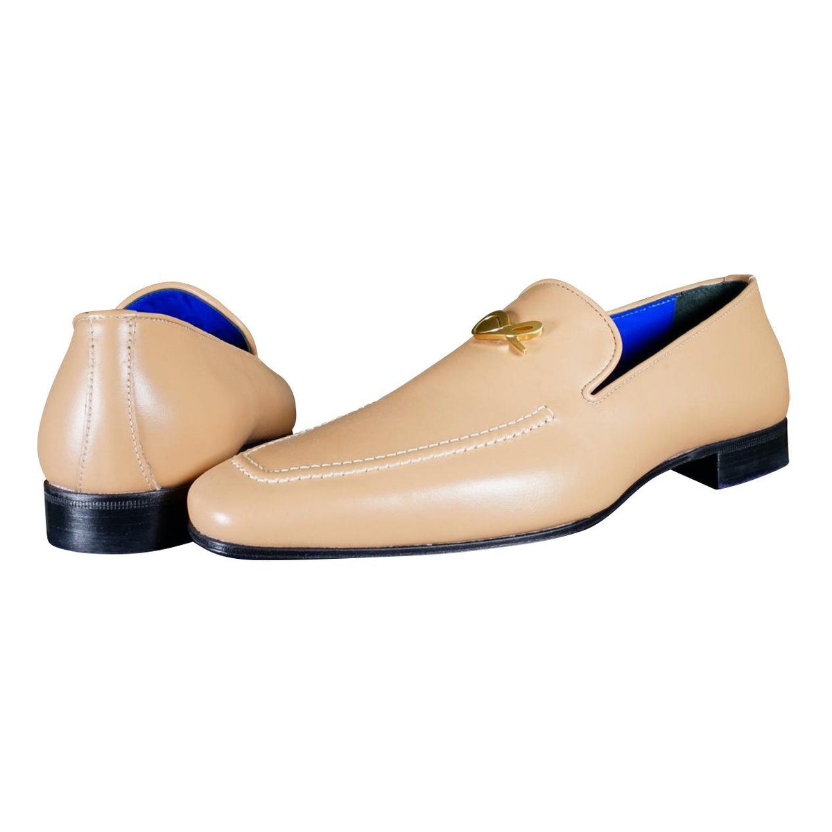 Latte With Yellow Gold Hardware Leather Loafers @ The Vault-5