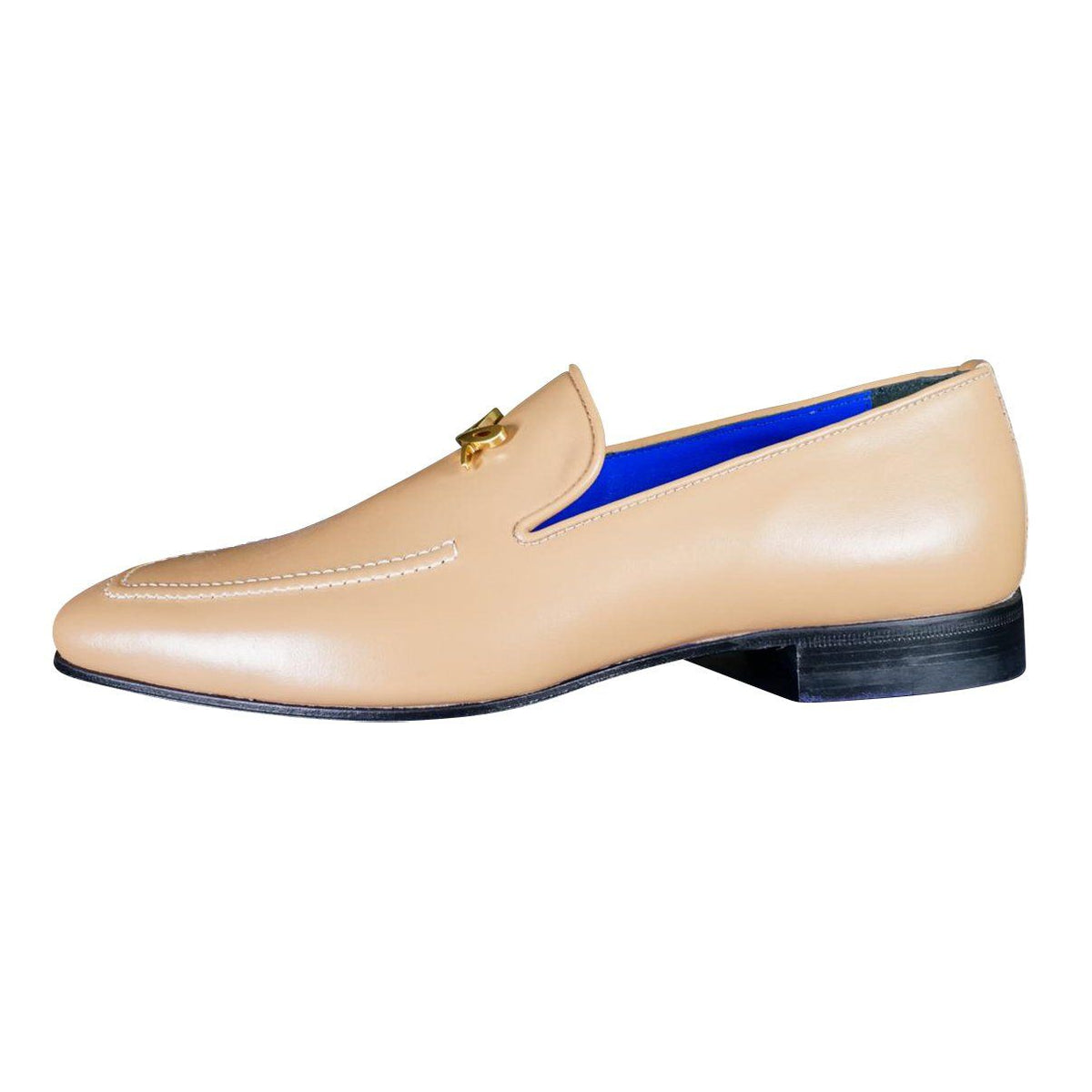 Latte With Yellow Gold Hardware Leather Loafers-6