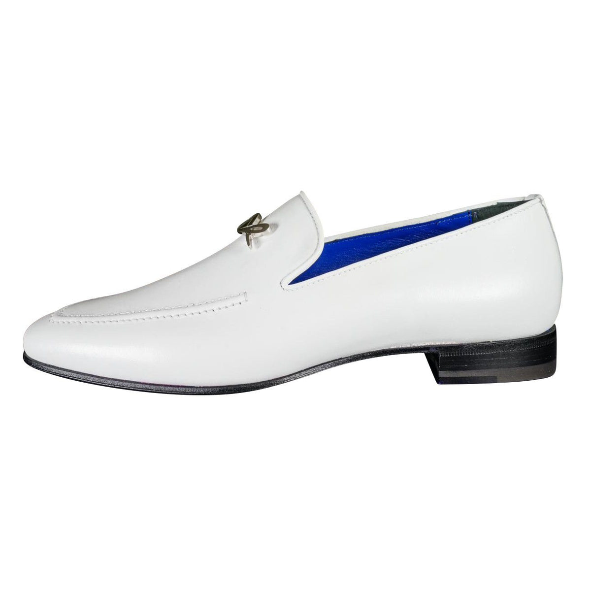 Bianco With Silver Hardware Leather Loafers @ The Vault-7