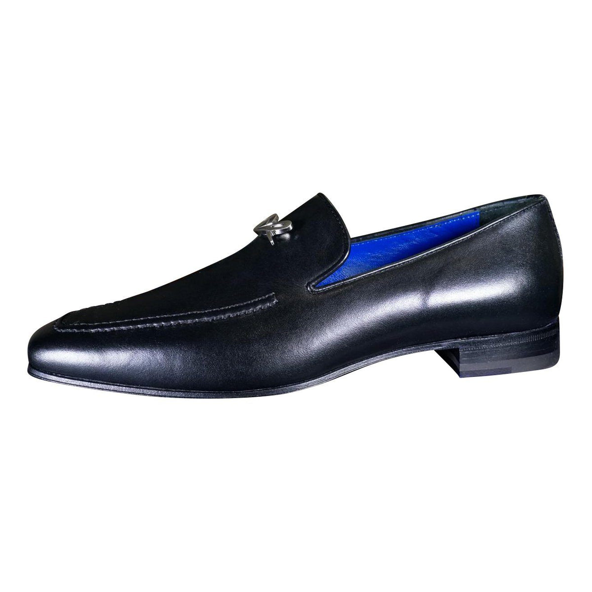 Nero Opal With Silver Hardware Leather Loafer-7