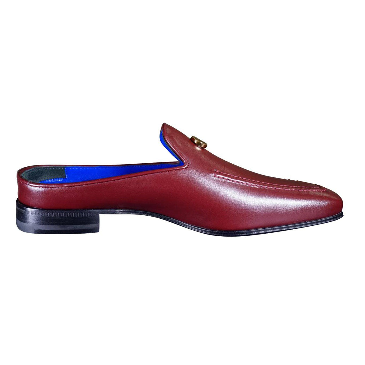 Bordo With Rose Gold Hardware Leather Slippers-9