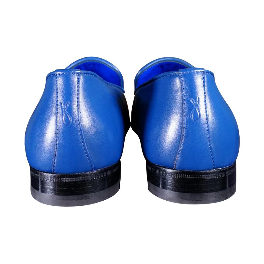 Cobalt With Rose Gold Hardware Leather Loafer-6