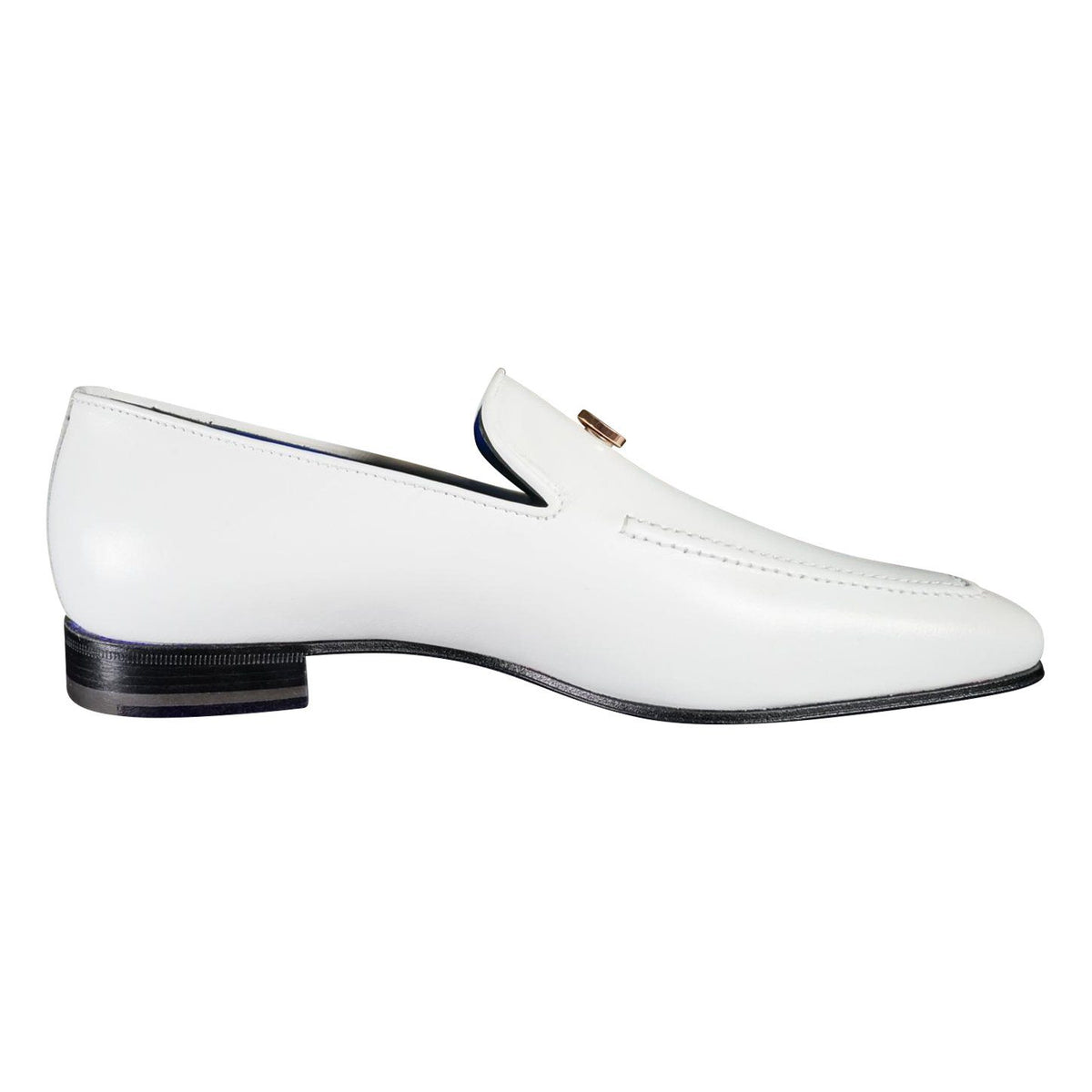 Bianco With Rose Gold Hardware Leather Loafers @ The Vault-9