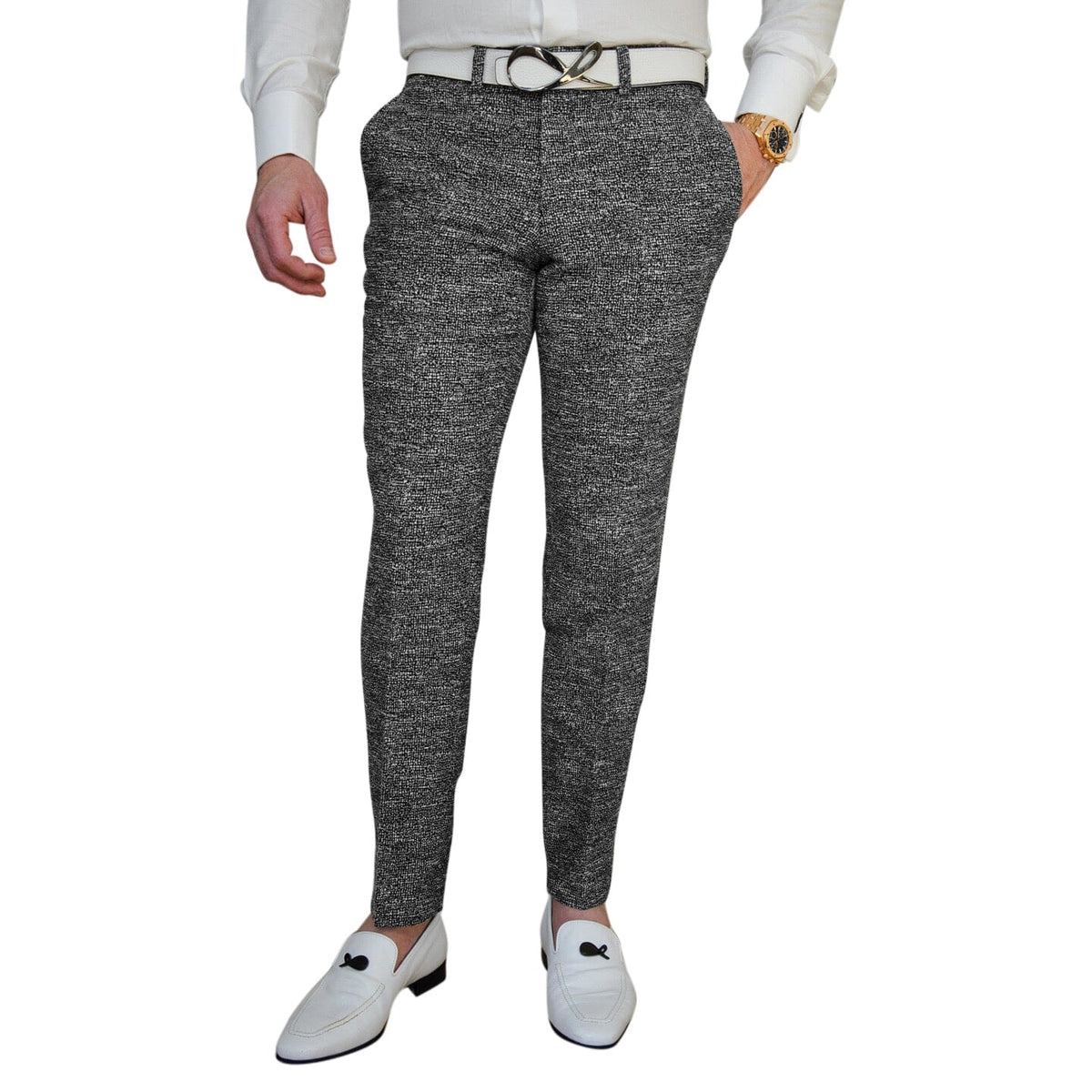 Carbon Grano Tweed Tweed Trousers @ The Vault-2