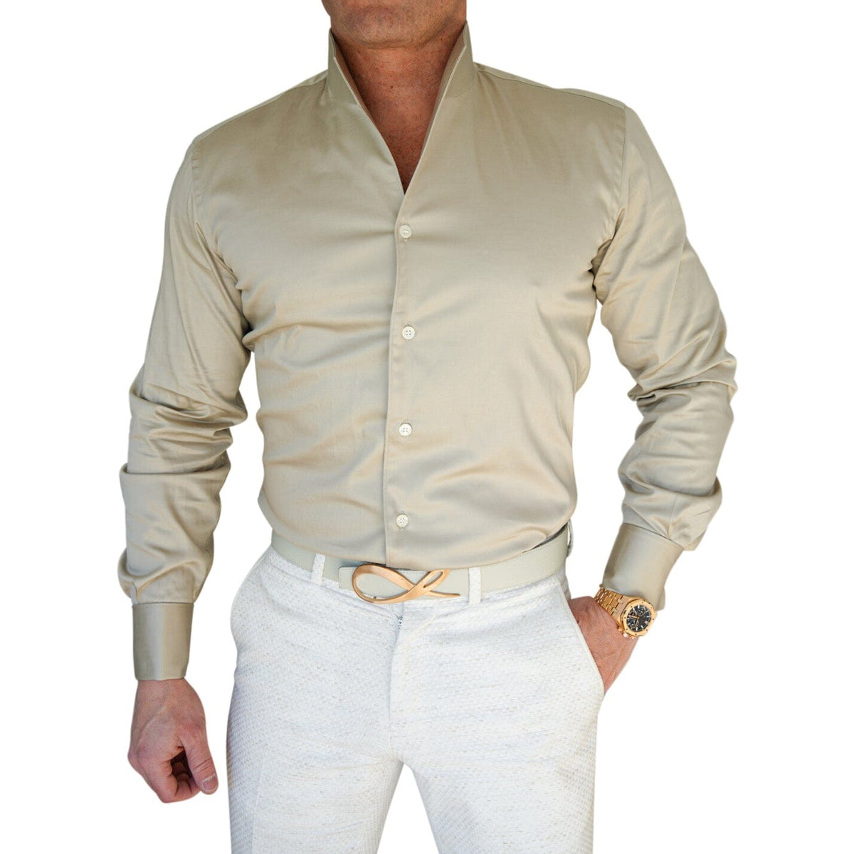 Nude Solopezzo Dress Shirt-1