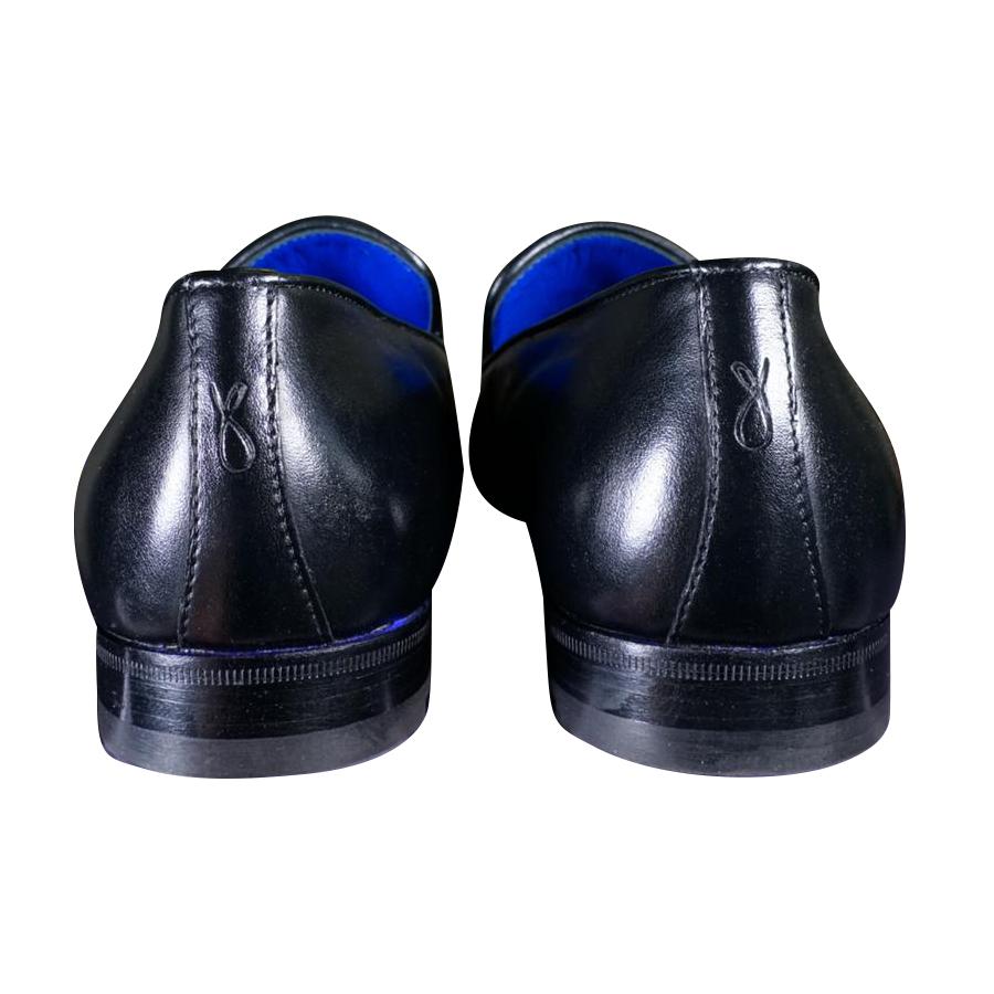 Nero Opal With Silver Hardware Leather Loafer-9