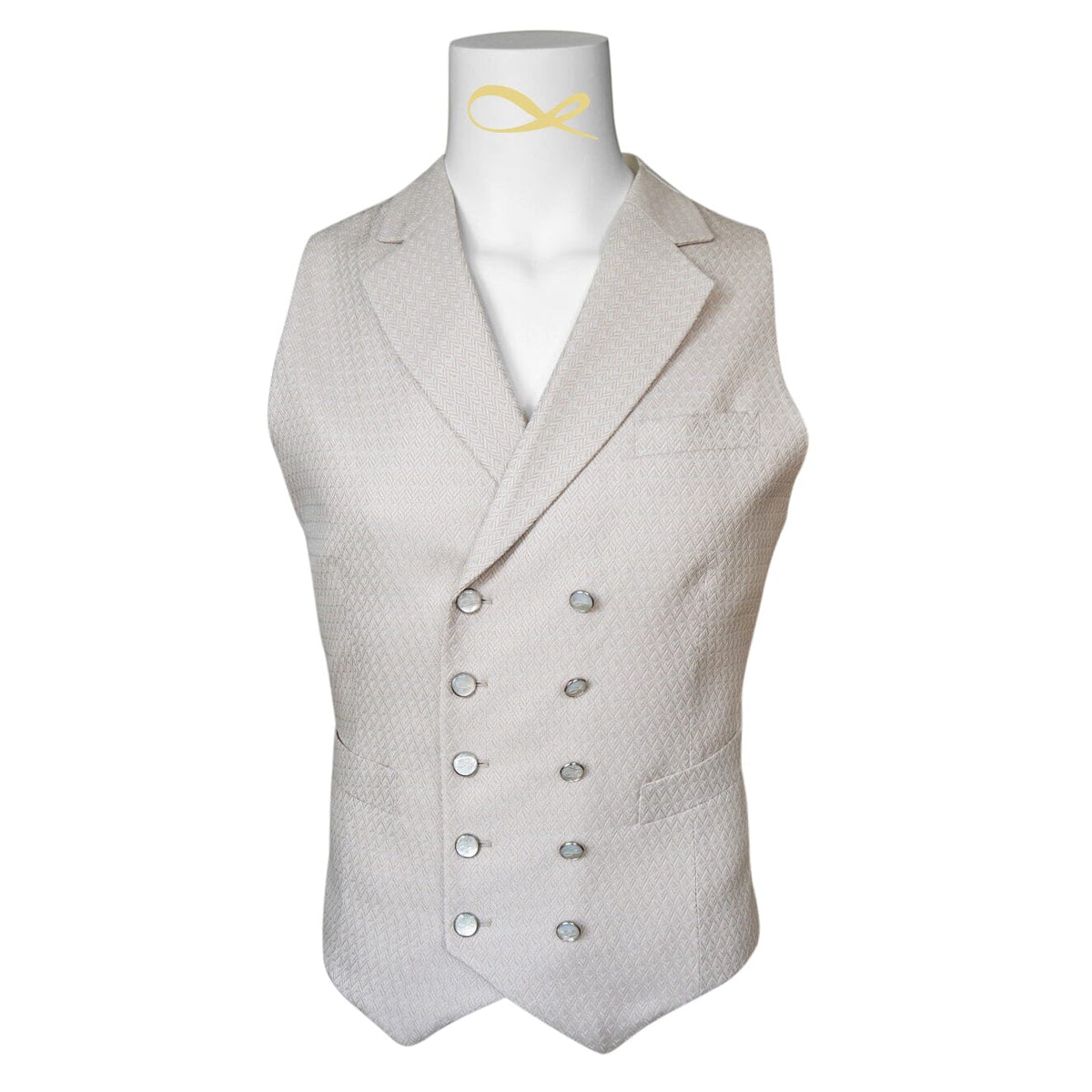 Latte Herringbone Gemelli Waistcoat @ The Vault-3