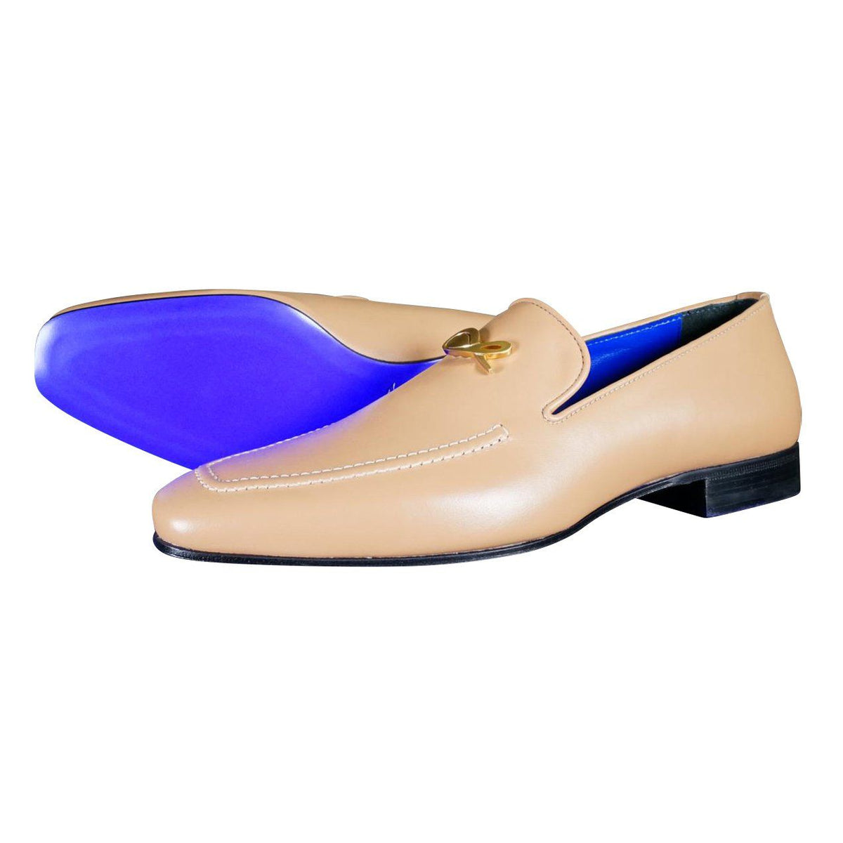 Latte With Yellow Gold Hardware Leather Loafers @ The Vault-1