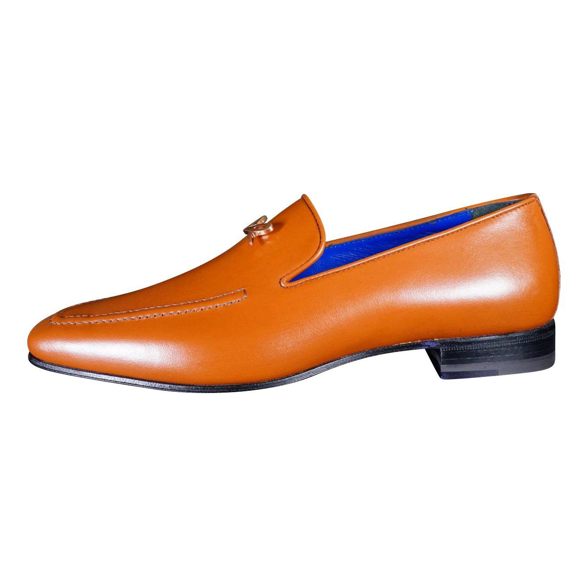 Caramello With Rose Gold Hardware Leather Loafers-5