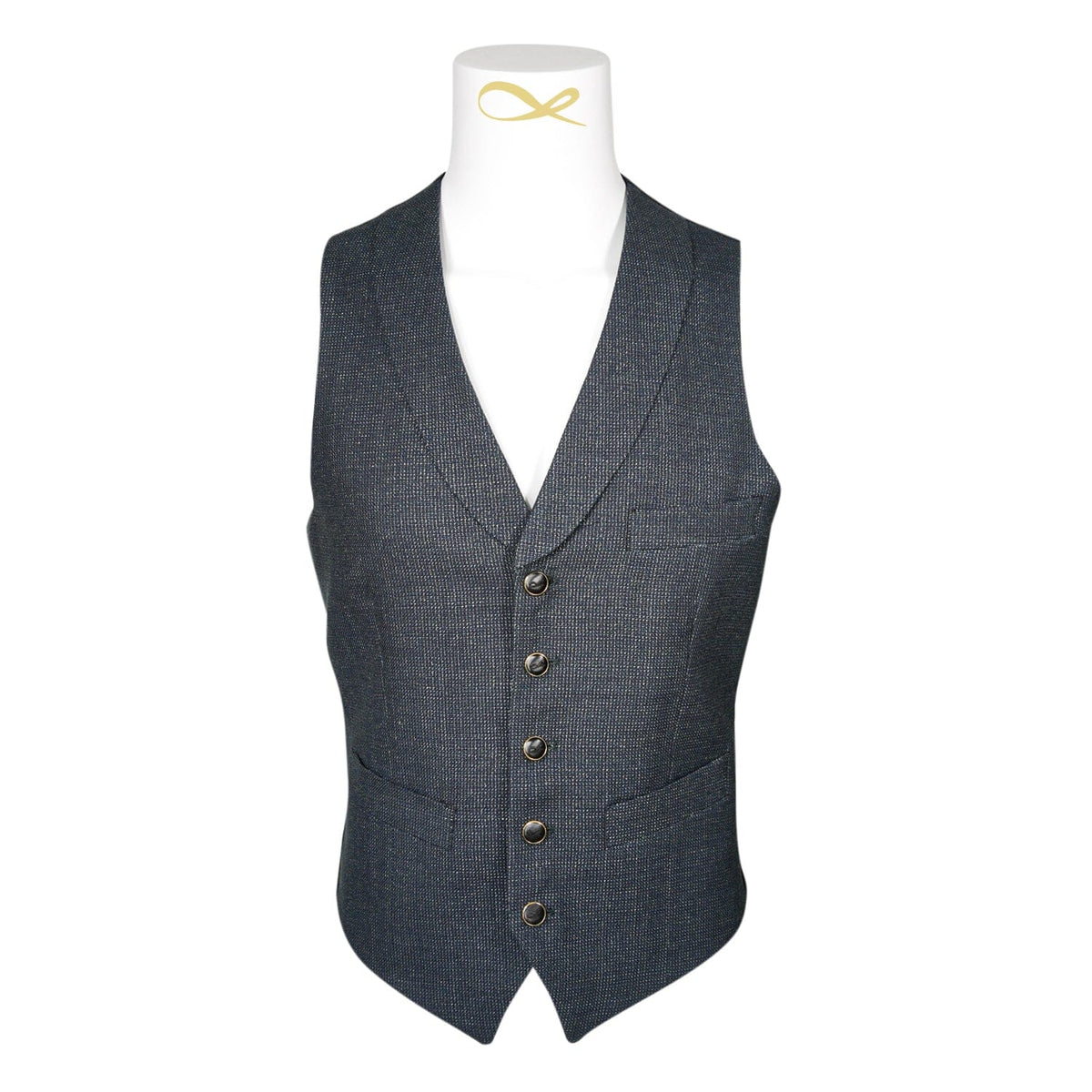 Midnight Jade Tweed Ciottoli Waistcoat @ The Vault-2