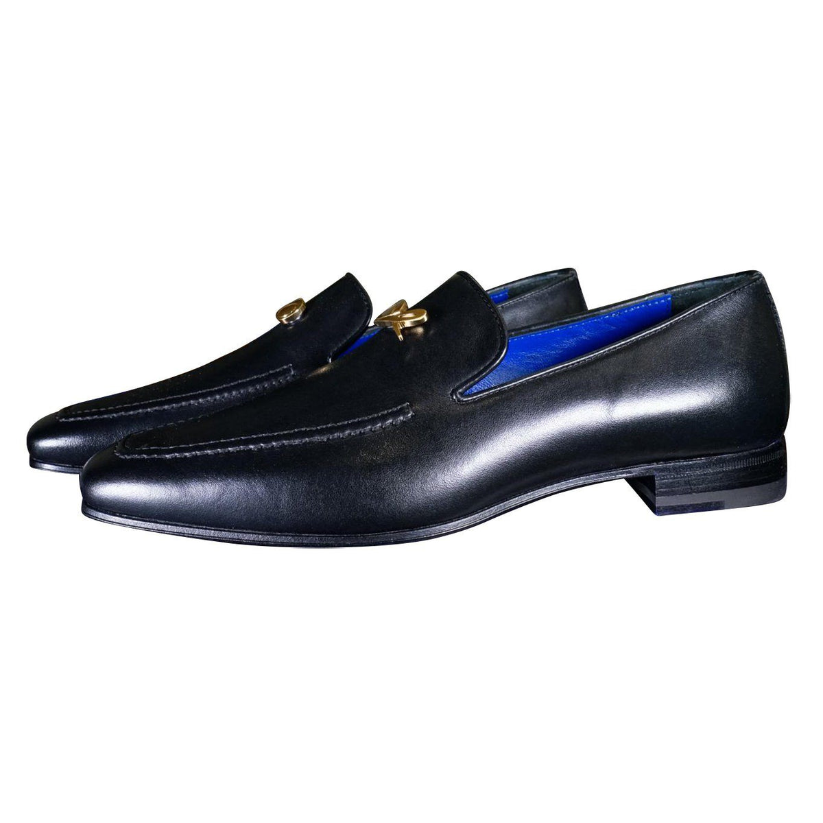 Nero Opal With Yellow Gold Hardware Leather Loafer-3