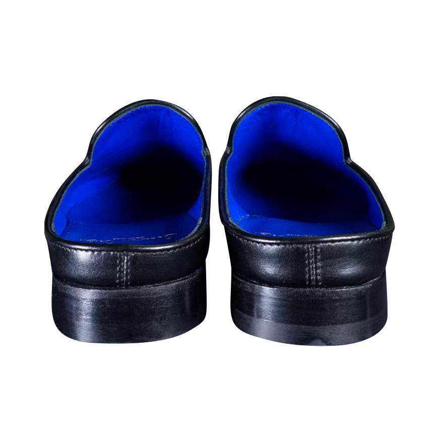 Nero Opal With Silver Hardware Leather Slipper-8