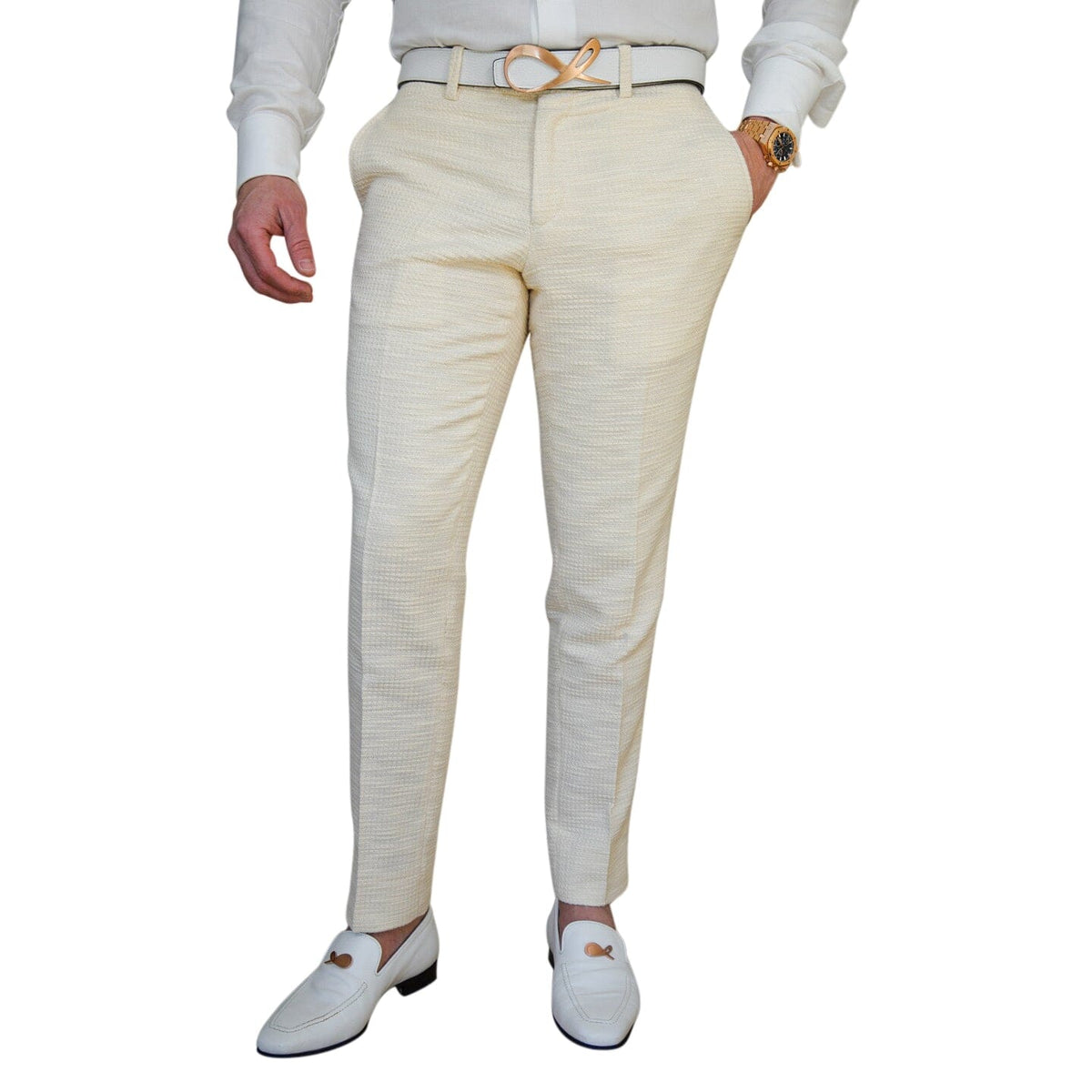 Elettro Waffle Tweed Trousers-2