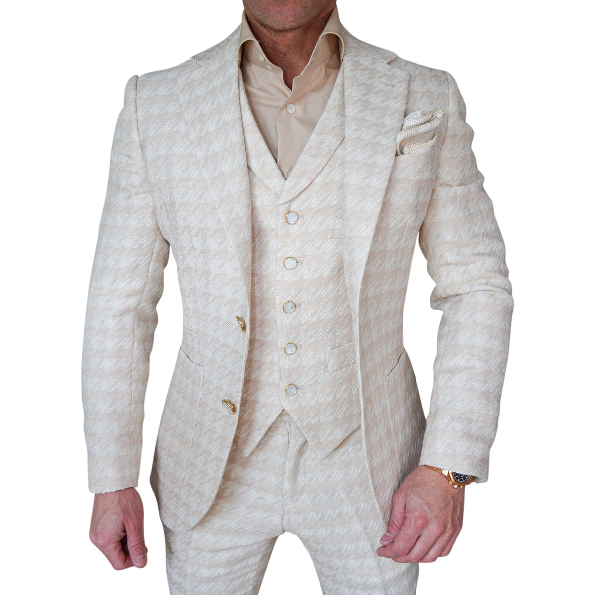 Cashew Crema Houndstooth Jacket-4