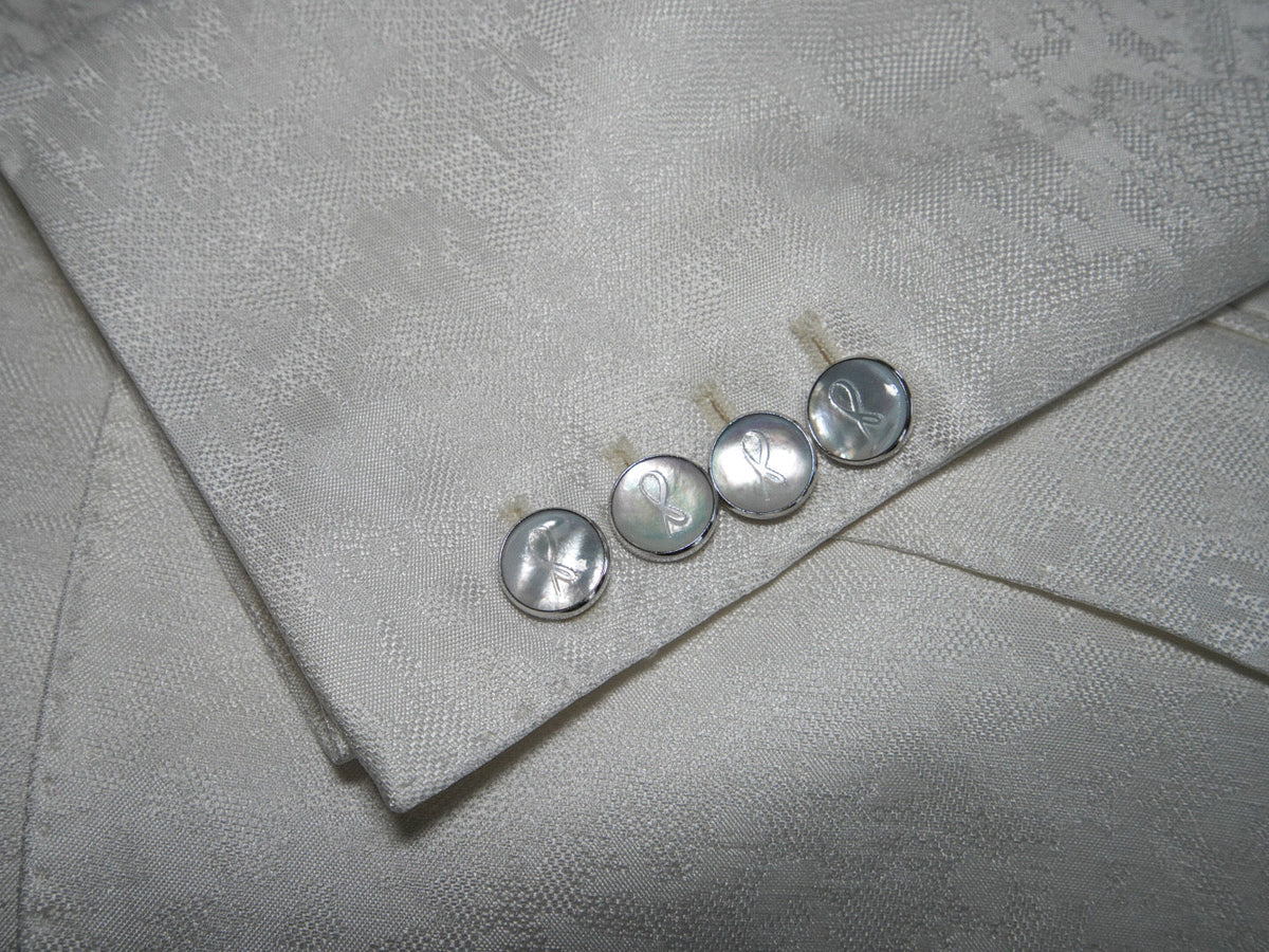 Mother Of Pearl With Silver Tone Buttons For Dinner Jacket-5