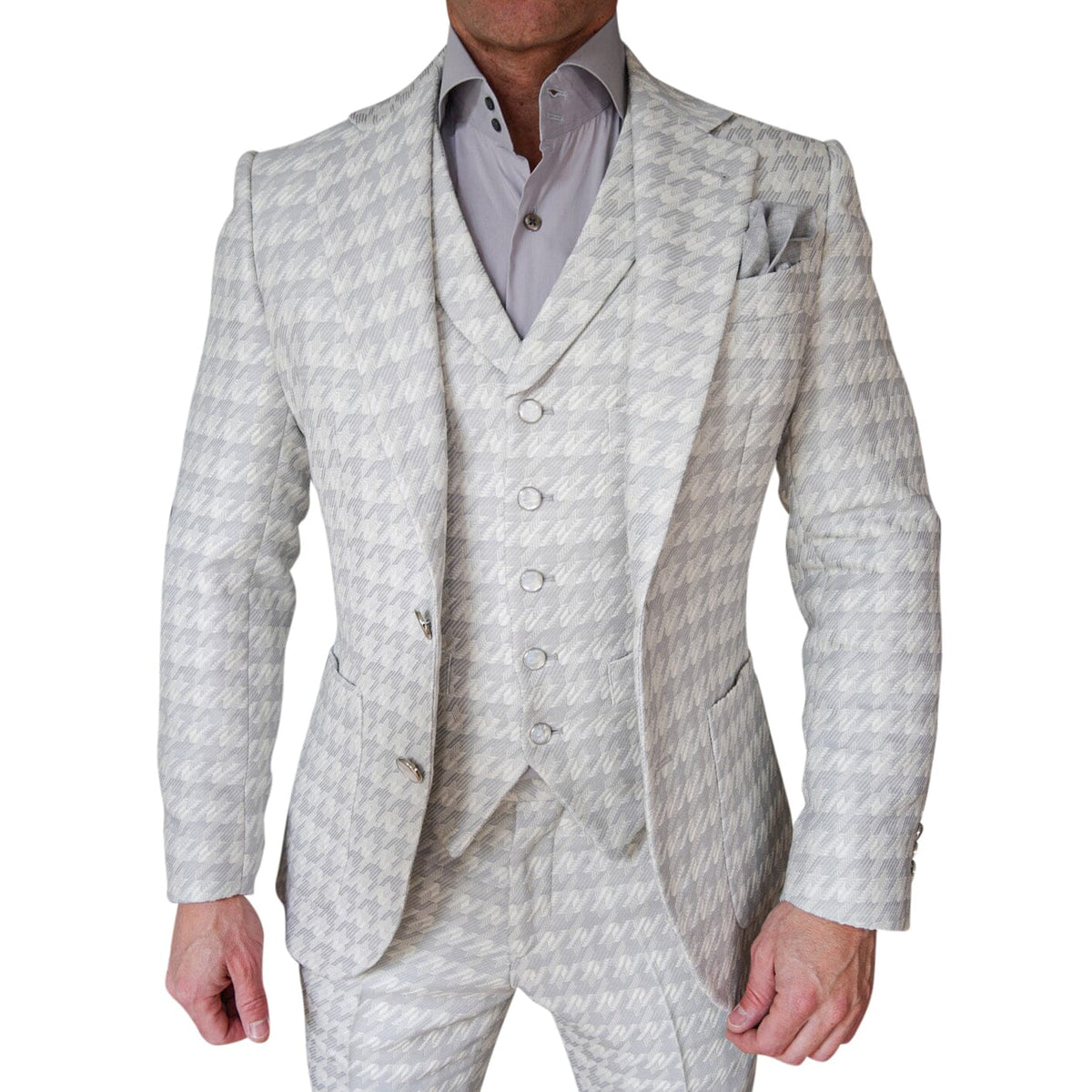 Oyster Grigio Houndstooth Jacket-4