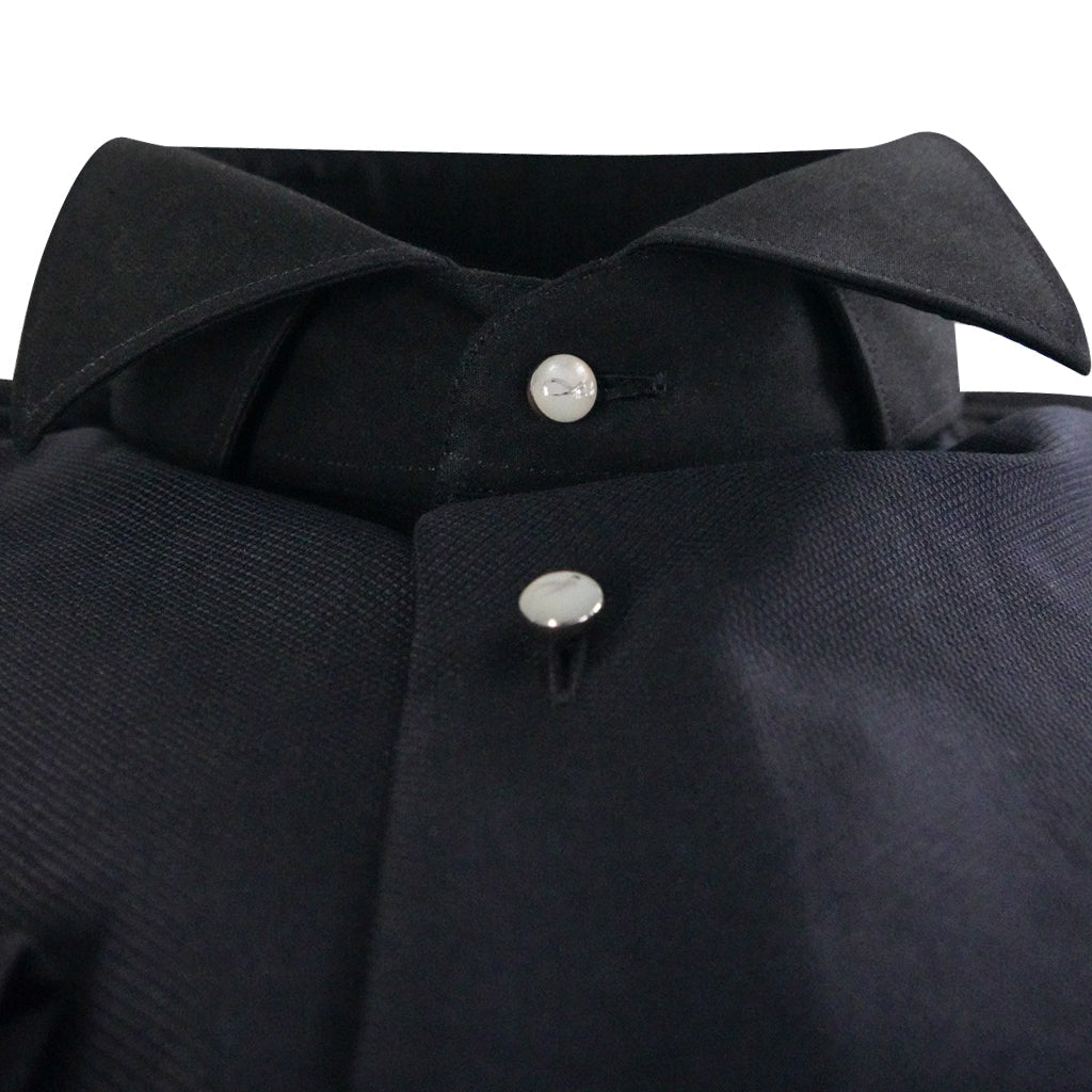 Black Evento Signature Tuxedo Shirt-2