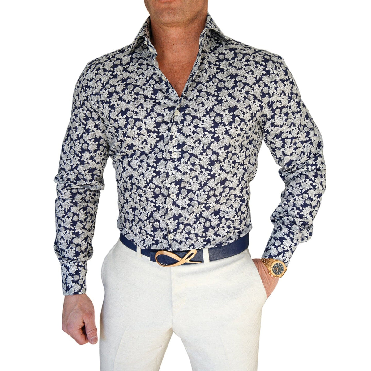 Navy Dahlia Dress Shirt  @ The Vault-1