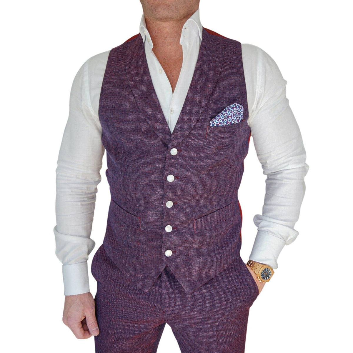 Aubergine Ciottoli Waistcoat
