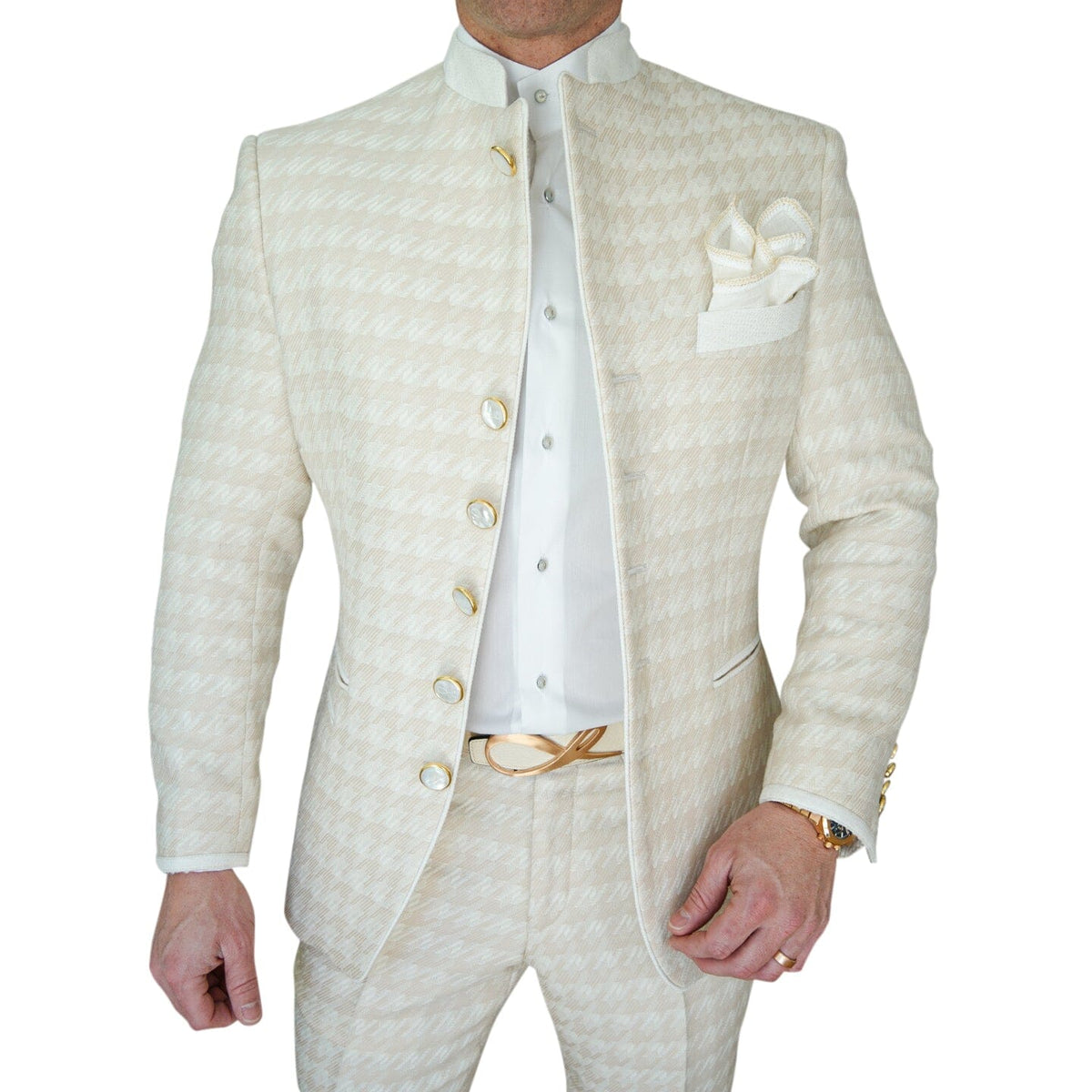 Cashew Crema Houndstooth Mandani Jacket-3