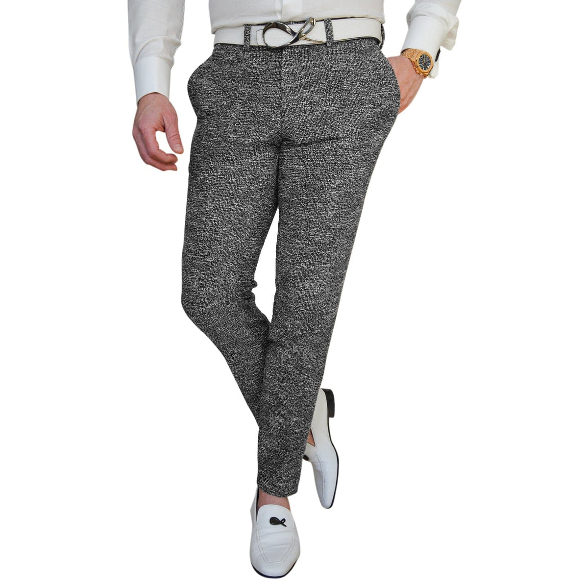 Carbon Grano Tweed Tweed Trousers @ The Vault-1