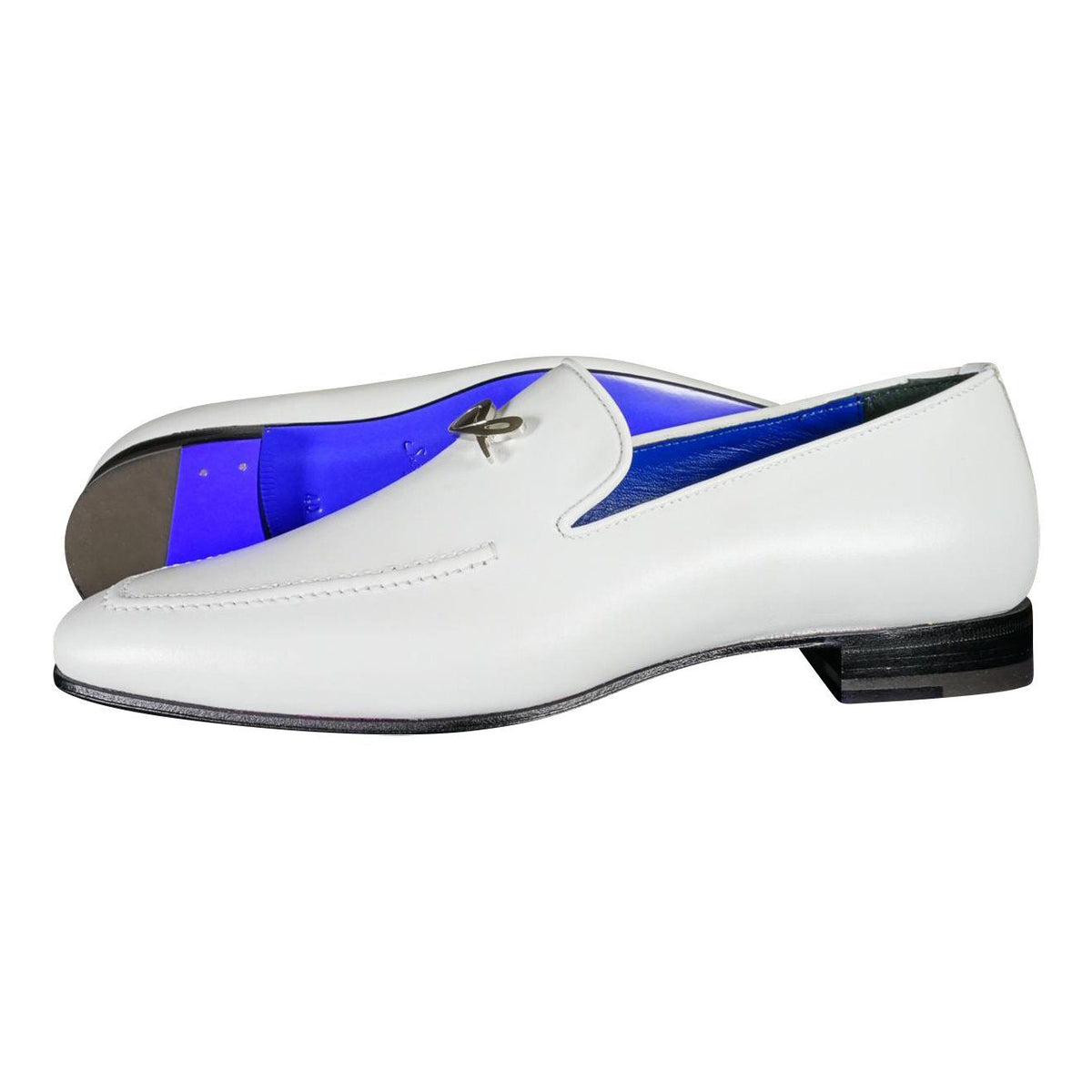 Bianco With Silver Hardware Leather Loafers @ The Vault-2