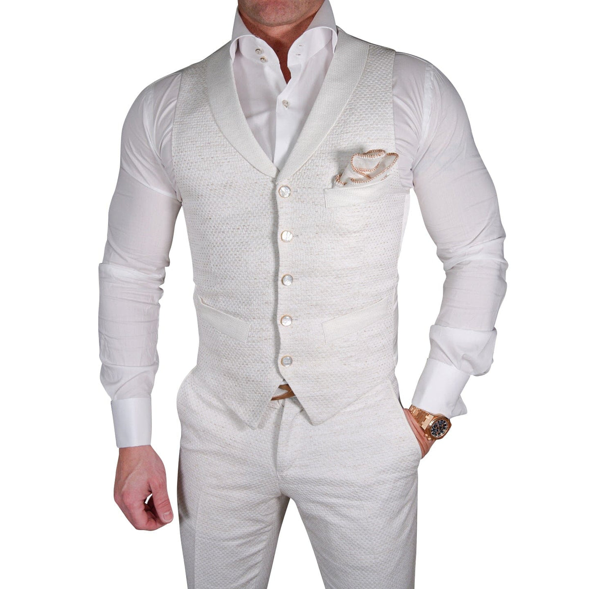Coconut Intreccio Ciottoli Waistcoat