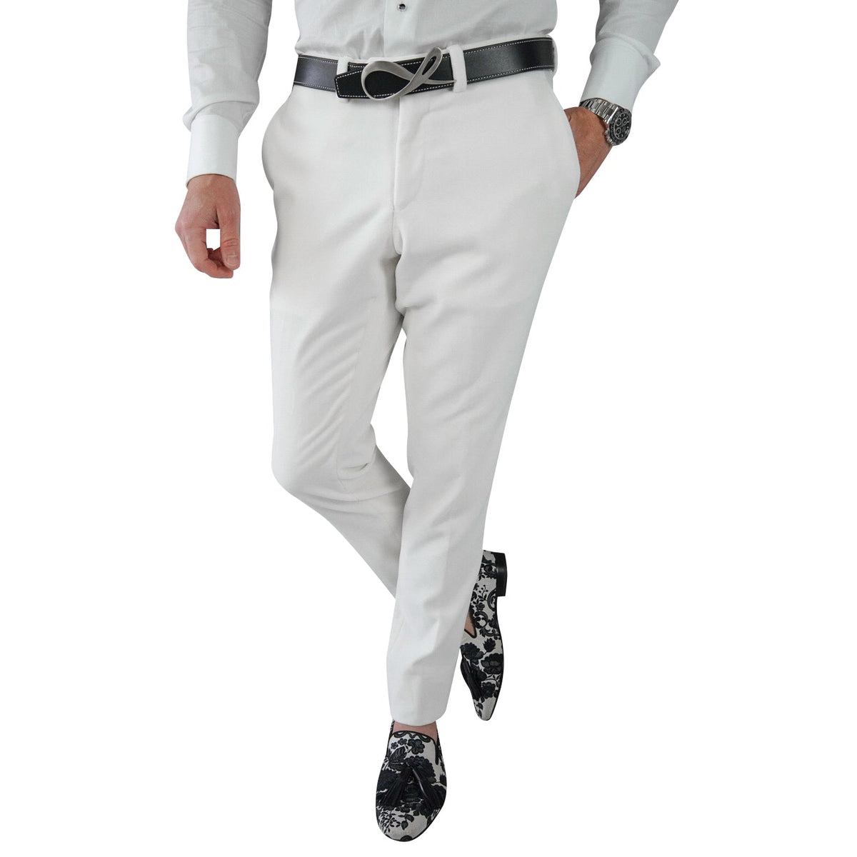 White Velvet Trousers-1