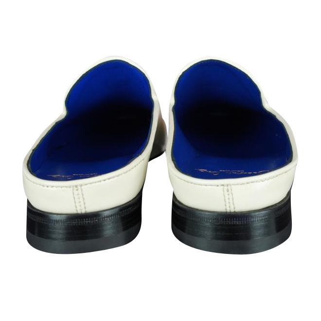 Classica Mascarpone With Silver Hardware Leather Slippers-9