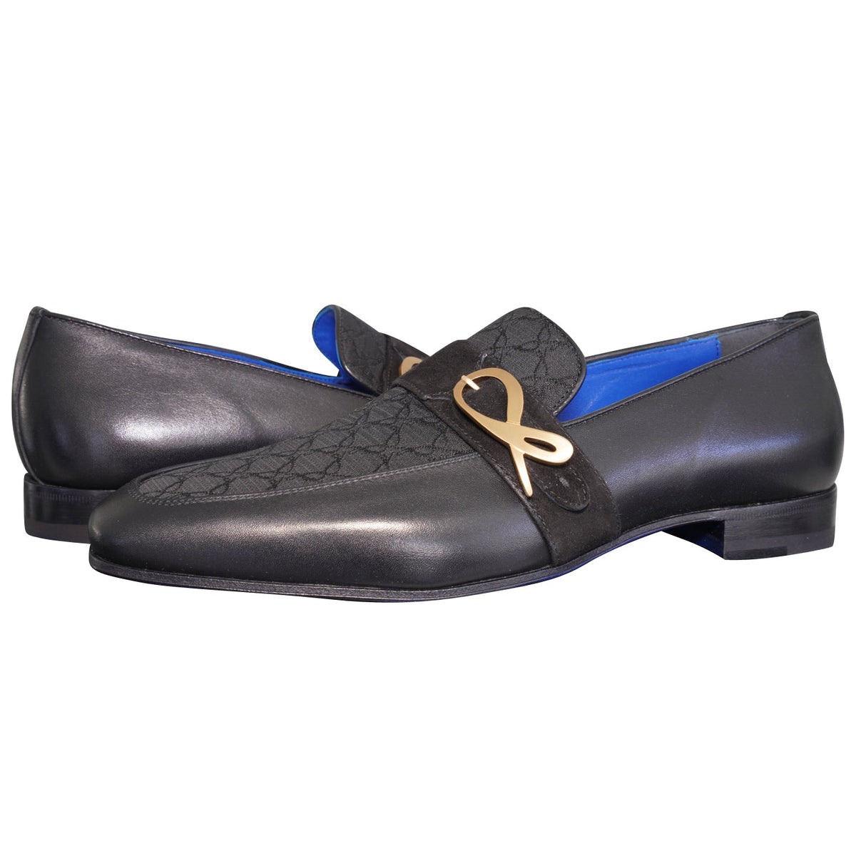 Raven Nero Logo Monk Loafers With Yellow Gold Buckle @ The Vault-4