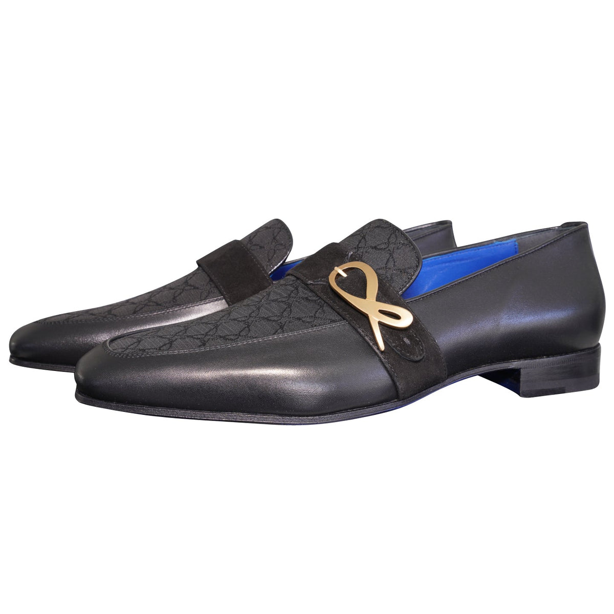 Raven Nero Logo Monk Loafers With Yellow Gold Buckle-3