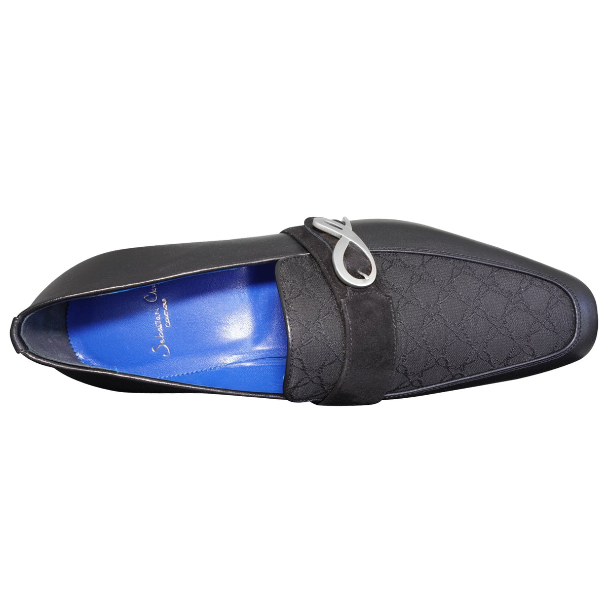Raven Nero Logo Monk Loafers With Silver Buckle-5