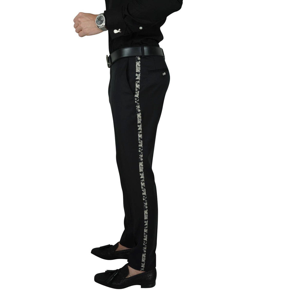 Black Gypso Tuxedo Style Trousers-3