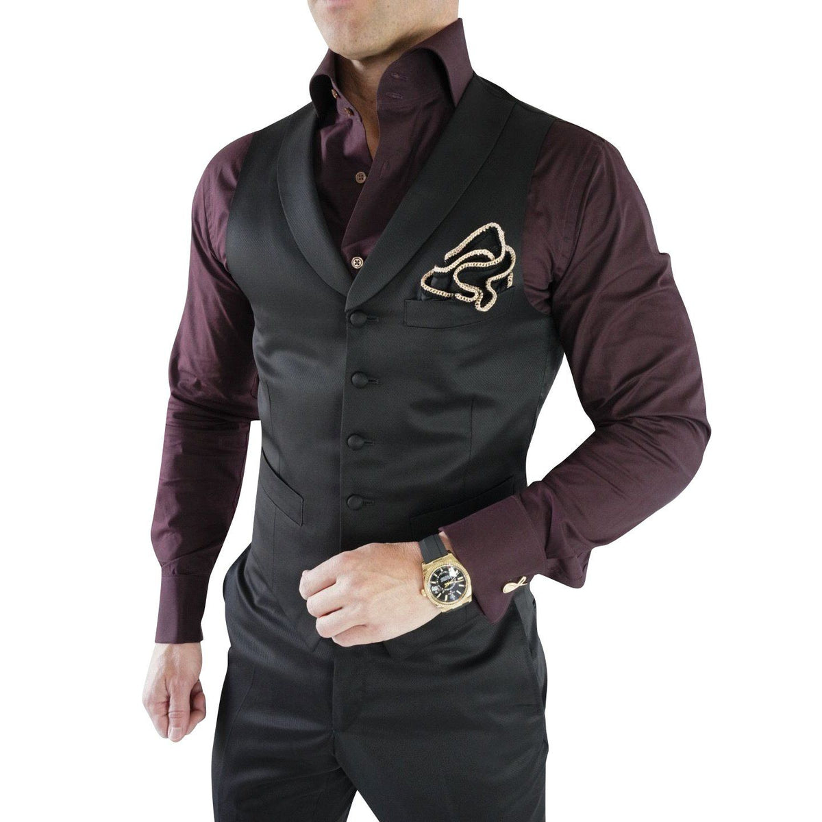 Black Lucentezza Ciottoli Waistcoat @ The Vault