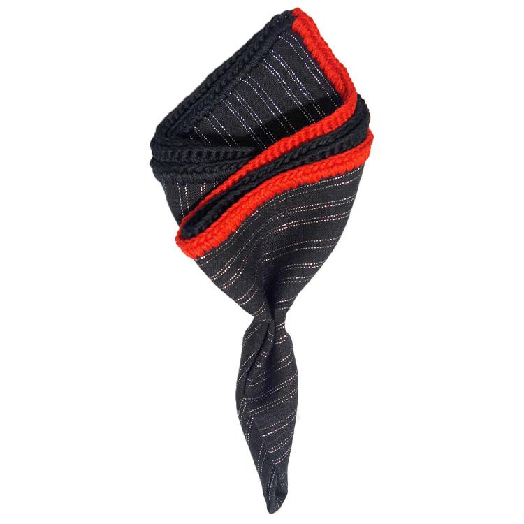 Black Splendor with Black and Red Signature Border - Sebastian Cruz Couture