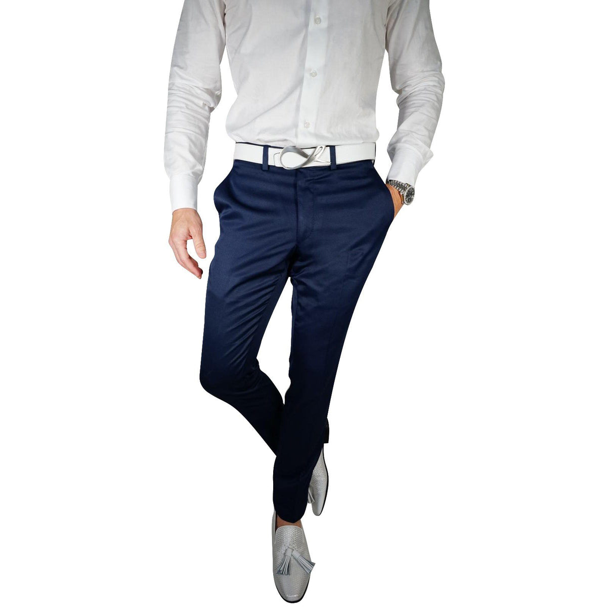 Navy Blue Lucentezza Trousers @ The Vault