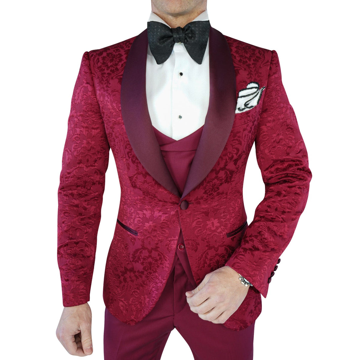 Burgundy Fiore Dinner Jacket @ The Vault