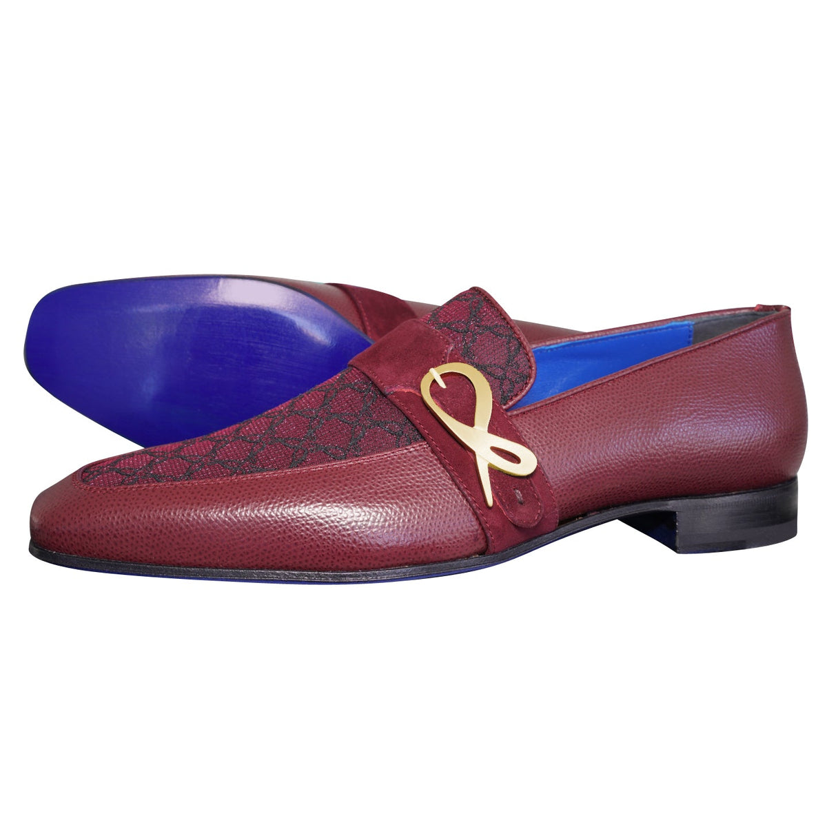 Vino Logo Monk Strap Loafer With Gold Buckle