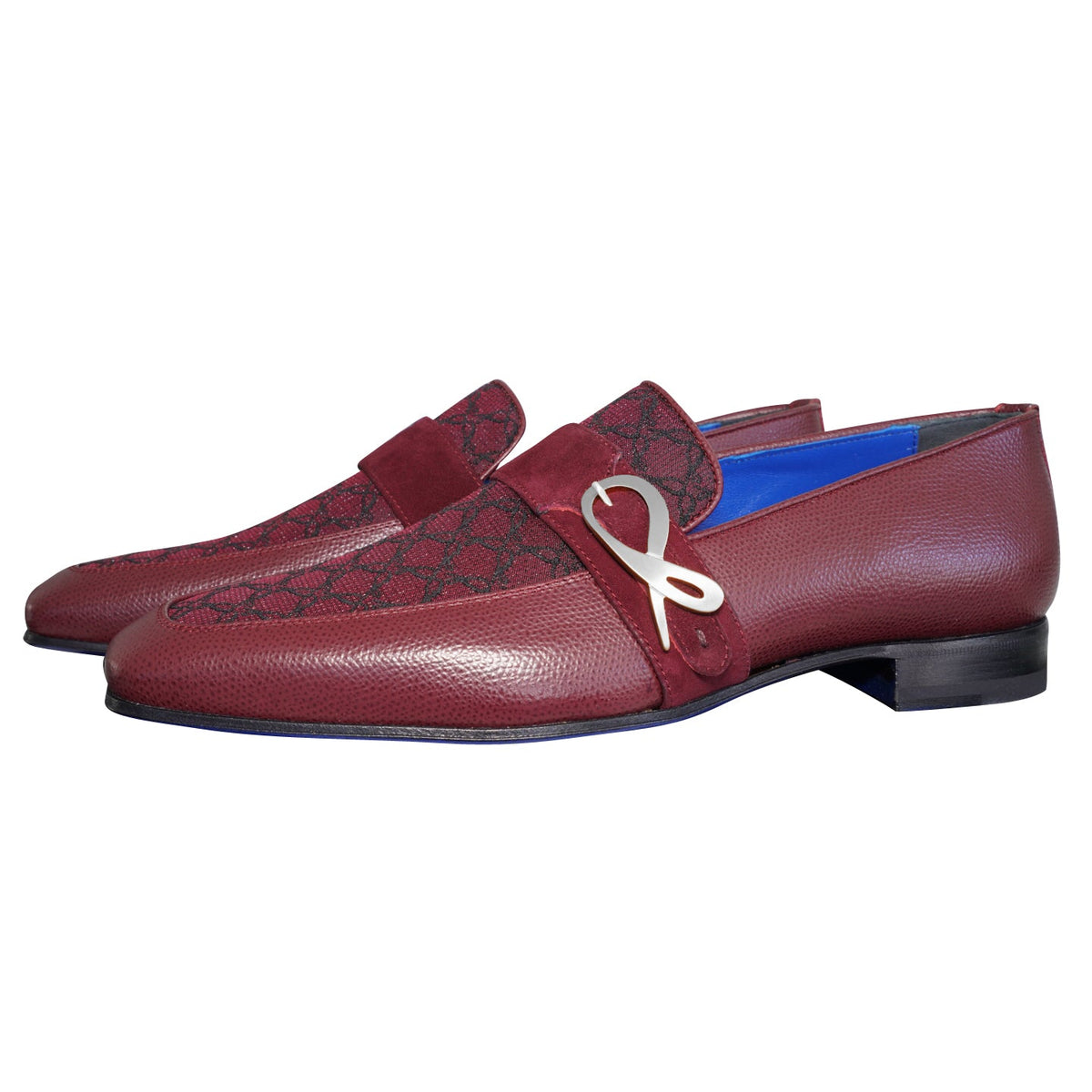 Vino Logo Monk Strap Loafer With Silver Buckle-3