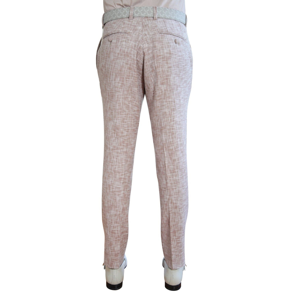 Nude Blush Lino Tweed Trousers-5
