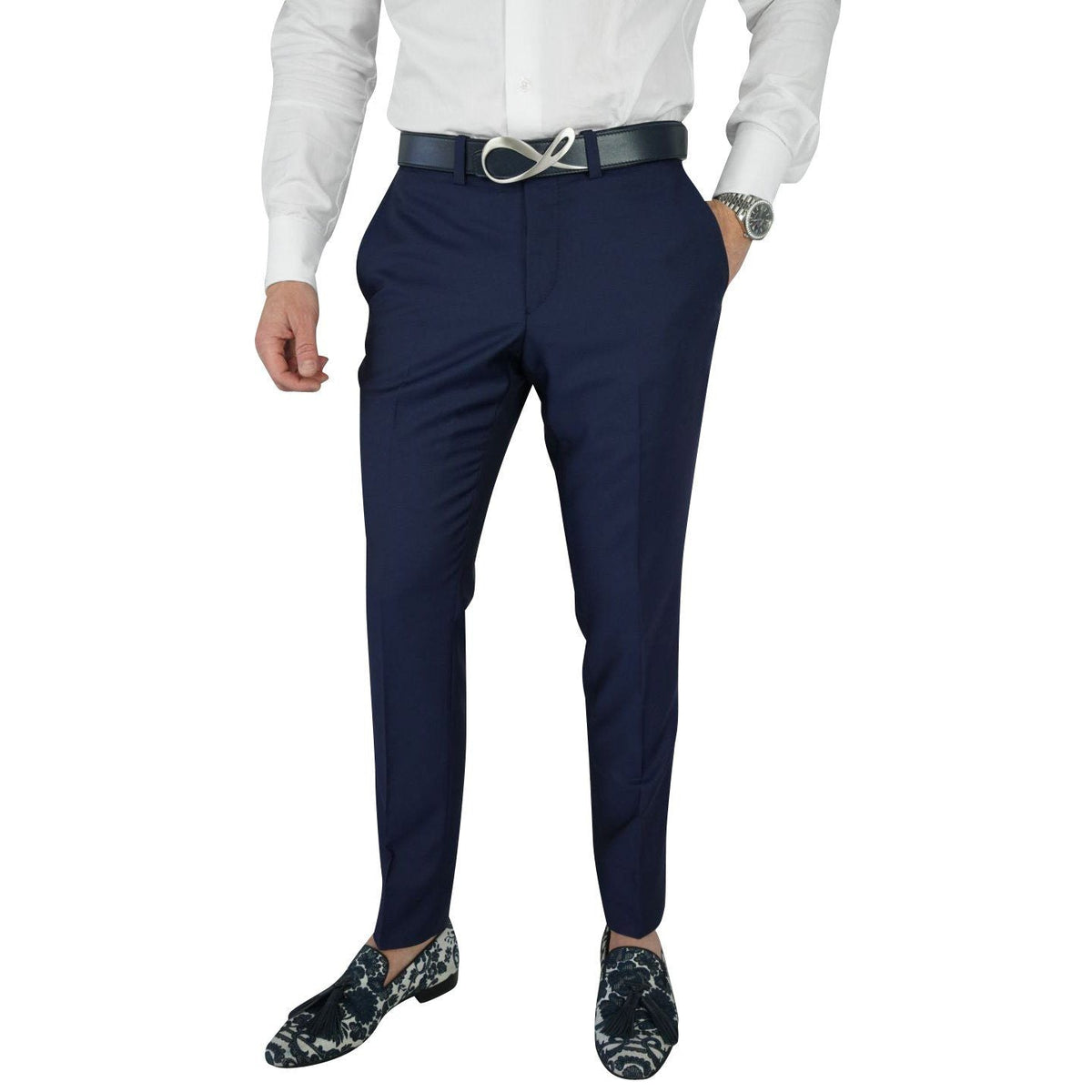 Navy Blue Evento Trousers @ The Vault-3