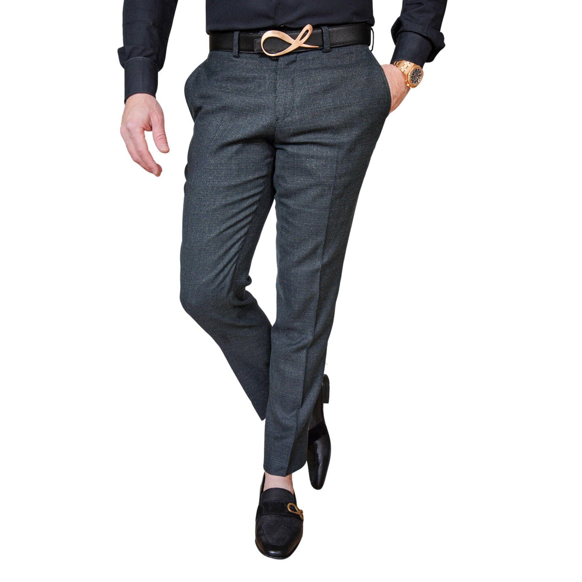 Midnight Jade Tweed Trousers