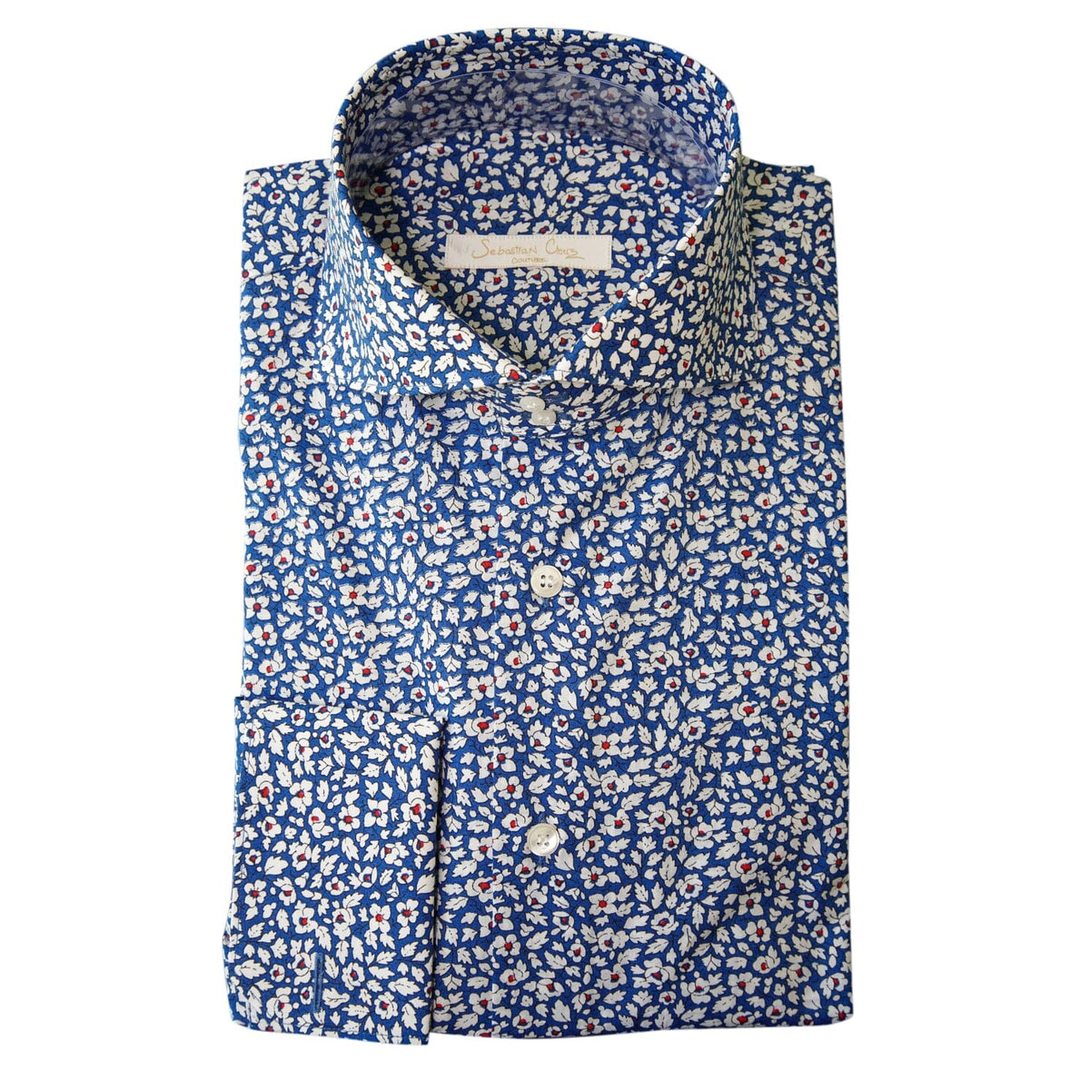Blue Hibiscus Dress Shirt-2