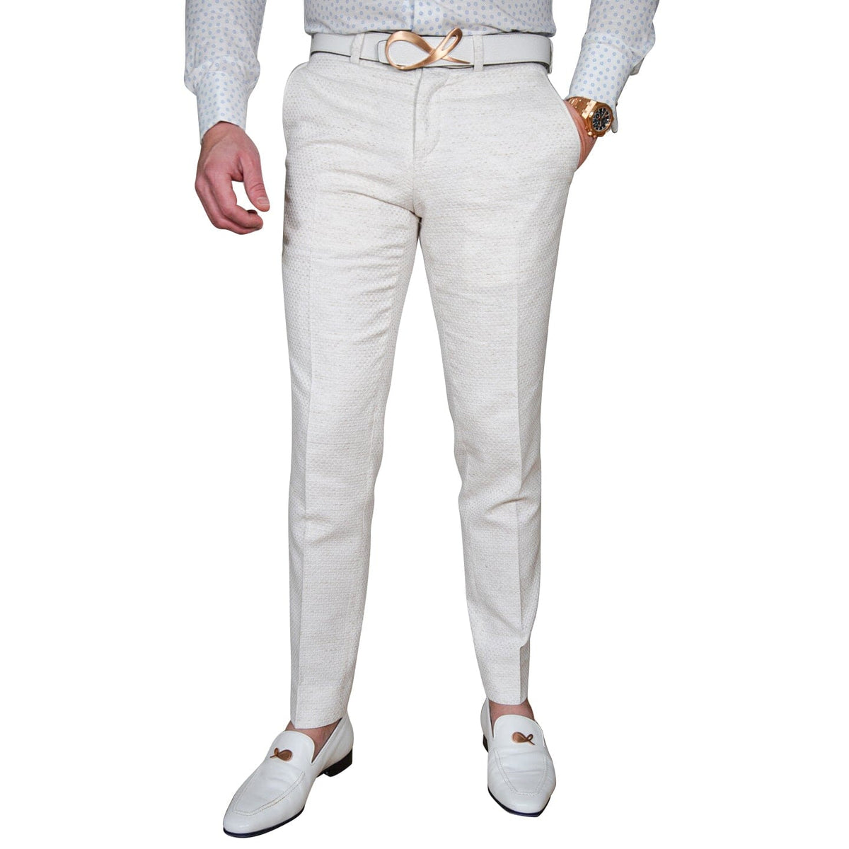 Coconut Intreccio Signature Trousers