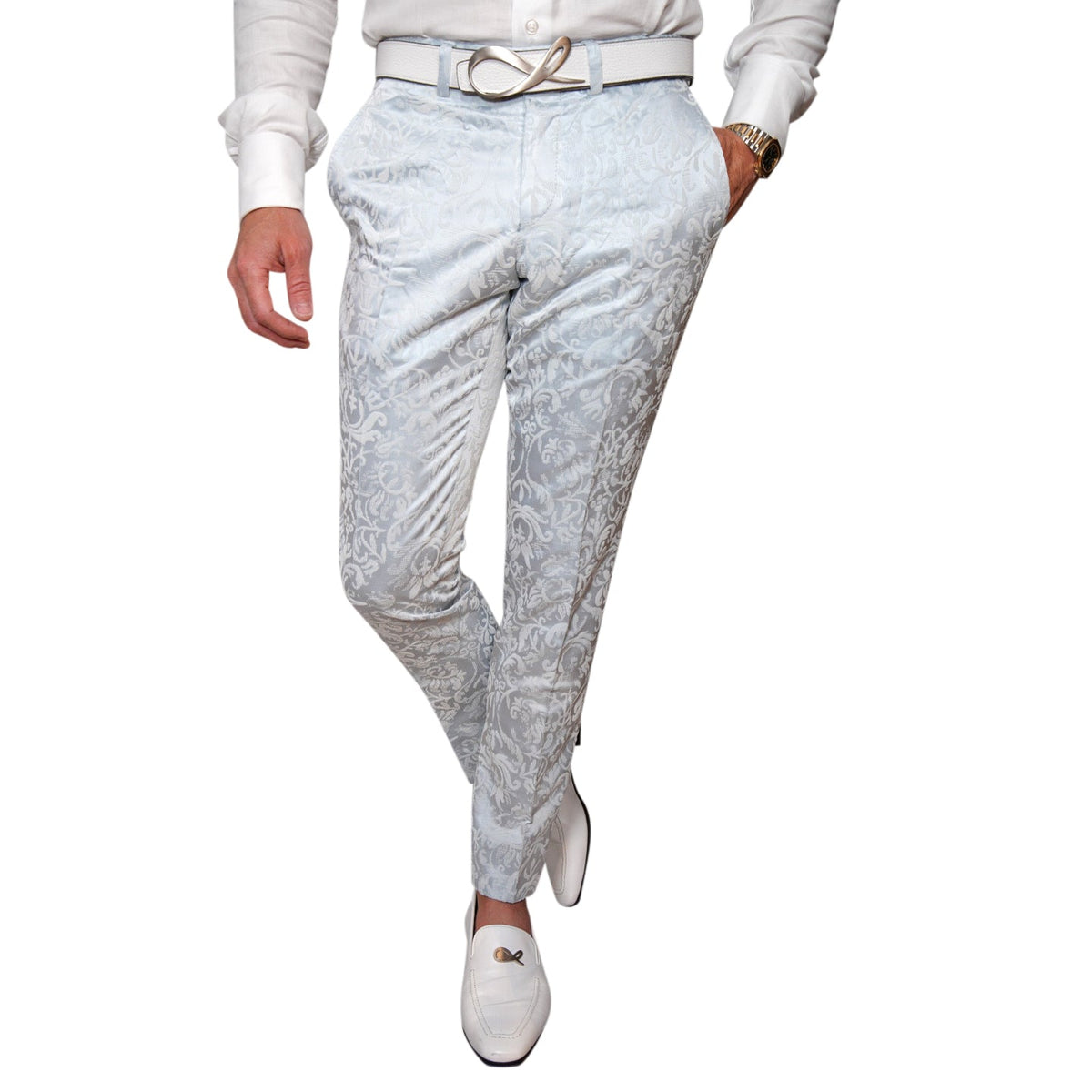 Blu Ghiaccio Paisley Trousers @ The Vault-1
