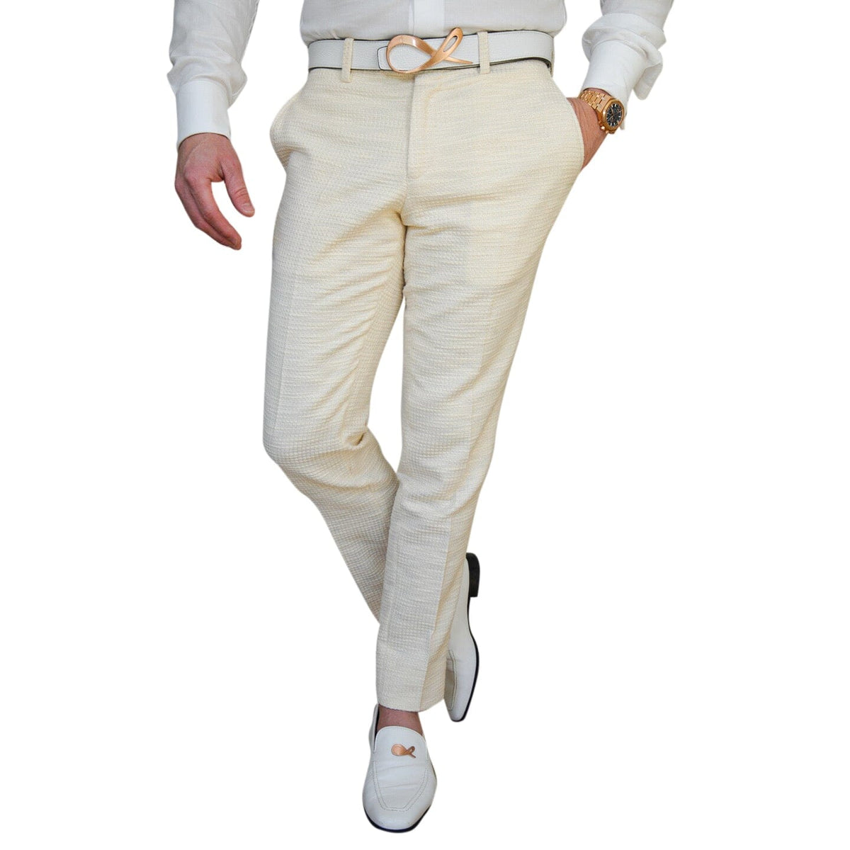 Elettro Waffle Tweed Trousers-1