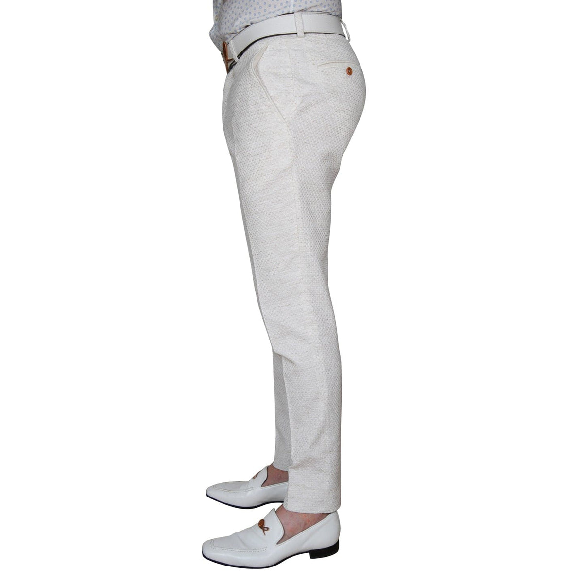 Coconut Intreccio Signature Trousers-3