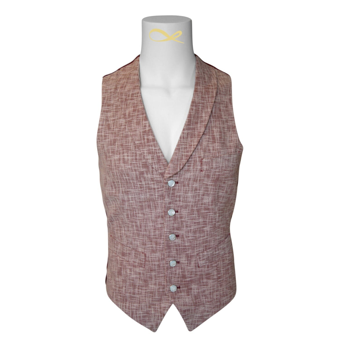 Faded Alizarin Tweed Ciottoli Waistcoat-3