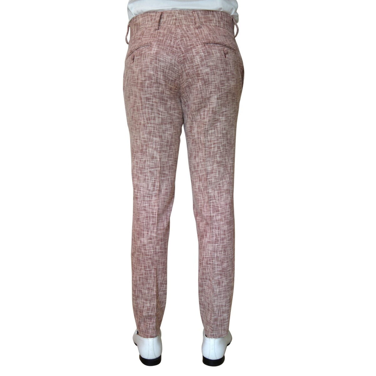 Faded Alizarin Lino Tweed Trousers-4